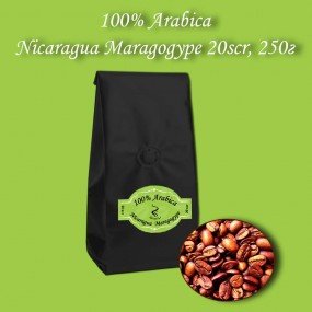 Кава зернова Arabica Nicaragua Maragogupe 20scr (Арабіка Нікарагуа Марагоджип) 250г.  БЕЗКОШТОВНА ДОСТАВКА від 1кг!